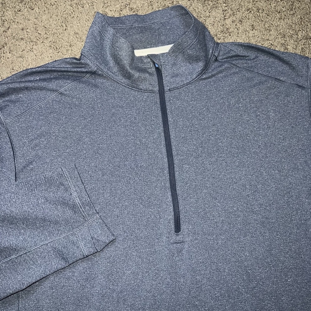 Stio Basis Power Dry 1/4 Zip Mens XL Blue Active Pullover Hiking